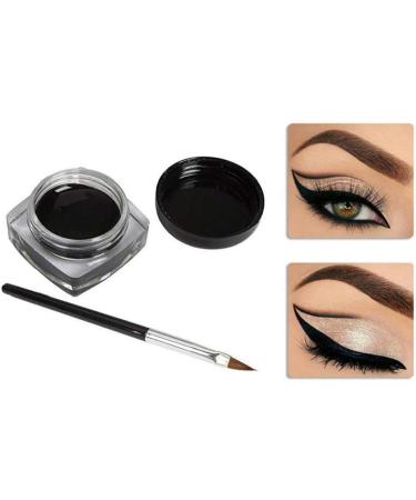 Liner Gel Waterproof Long Lasting Drama Makeup Gel Eyeliner Eyeliner with Beauty Cosmetic Brush Last All Day Long (Black 0.18oz/5g) Indoor and Outdoor - Buy Online on GoSupps.com