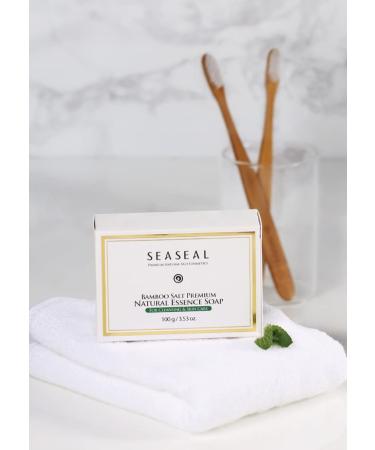 Seaseal Bamboo Salt Soap - Korea's No.1 9 Times Baked Bamboo Salt, Powerful Antioxidant, 0.9% Salt Solution, 3.53 oz - Buy Online on GoSupps.com