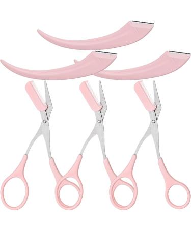 minkissy 3 Set Crescent Moon Eyebrow Trimmer Eyebrow Trimmer Kit Beauty Tools + Accessories Brow Scissors Womens Facial Razor Eyebrow Comb Womens Razors for Shaving Tool Kit Man Abs Make up