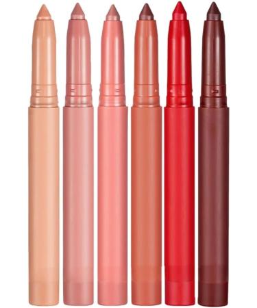 6pcs Lipstick Pencils Lip Liner Waterproof Practical Lip Pencils for Various Occasions - Buy Online on GoSupps.com