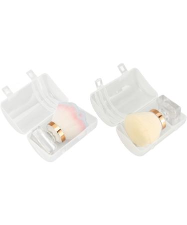 Makeup Loose Powder Brush 2 Pieces Dense Brush Expertly Hold Powder Loose Powder Brush with Storage Box for Home - Buy Online on GoSupps.com