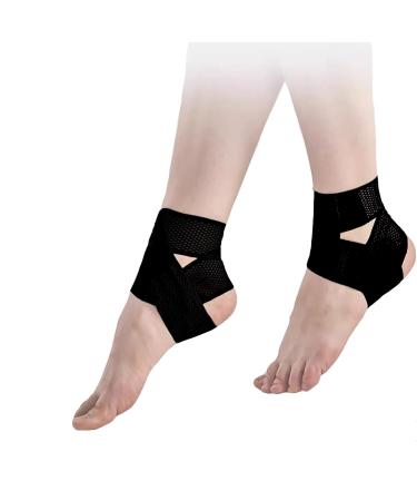 NELLHOMY Sport Ankle Brace for Men/Women(2 Pack) Adjustable Ankle Support Ankle Support for Plantar Fasciitis Relief Ankle Brace/Wrap for Sprained Ankle Achilles Tendon Recovery Sports(Black XL) X-Large Black