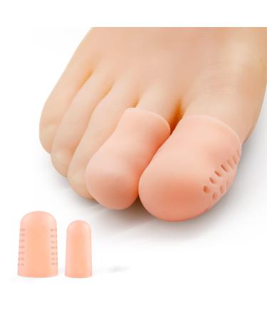 Bukihome 12 PCS Toe Protectors Silicone Toe Caps Toe Sleeve Protectors Prevent Pain Relief for Corns Blisters and Ingrown Toenails (4 Packs Large Size + 8 Packs Medium Size) Pink2