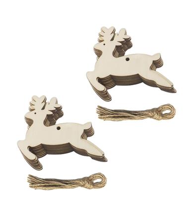 ABOOFAN 50pcs Christmas Tree Pendant Household Wooden Circle Child As Shown 8X8CM