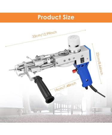 TOPQSC Tufting Gun 2 in 1 Cut Pile Loop Pile - Blue | Rug Making Machine Kit for Weaving Flocking Rug - Buy Online on GoSupps.com