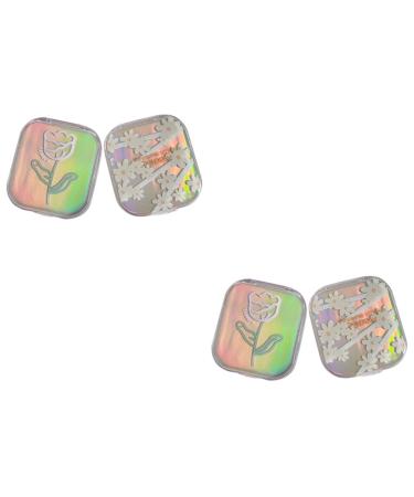 Gleavi case 4 partly colored dice rice set tweezers eye setui portable case mini case insertion case invisible plastic girl portable glasses case