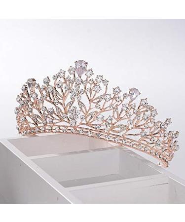 Sunshinesmile Rhinestone Crystal Gold Bridal Tiara Crown for Women - Wedding & Pageant Hair Accessory - Buy Online on GoSupps.com