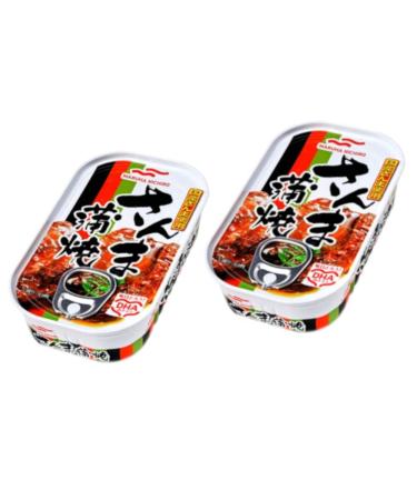 Canned Pacific saury "Kabayaki" Japanese sweet soy sauce seasoned 2 piece set With MAIKO sticker Pio big bazar