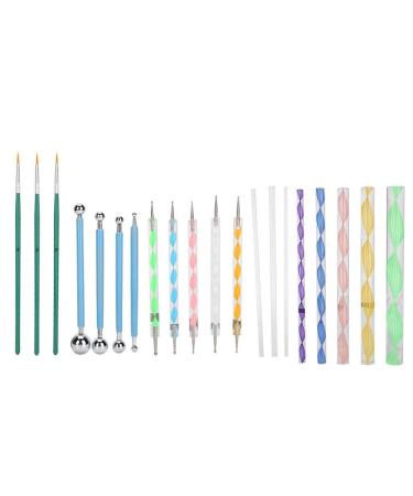 Mandala Dotting Kit 20 Pcs Double Sided Dotting Tools Nail Brush Mandala Dotting Tool DIY Ball Stylus Acrylic Rods for Nail Art DIY and Nail Salon