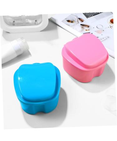 Supvox Pink Toothbox Organizer - 2-Piece Plastic Container with Lid for Tooth Braces & Prosthesis | Ideal for Outdoor Use - Buy Online on GoSupps.com