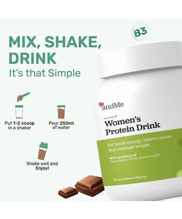 Plant-Based Vegan Protein | Ayurvedic Protein Powder with Herbs | Chocolate Almond 500gm | Vitamin & Minerals for Weight Management Skin and Hair Health - Buy Online on GoSupps.com