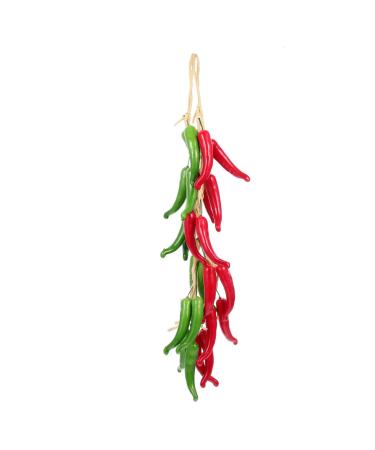 Alipis 2pcs String Simulated Chili Skewers Pepper Decor Simulation Fake Vegetable Props Red Chili