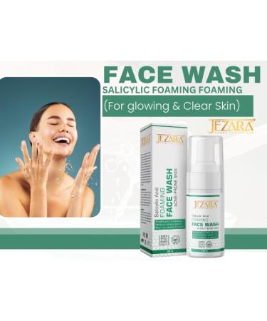 JEZARA Salicylic Acid 2% Foaming Face Wash - Acne & Dark Spot Treatment for Men & Women | Soothes Skin & Prevents Breakouts | 100ML - Buy Online on GoSupps.com
