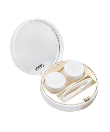 Homsfou 2 STK contact lens container solution carrier bag case holder travel container eye contact case lens container portable lentil container marble storage box container travel