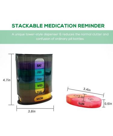 GIIYAA Weekly Pill Organizer - Portable 7 Day Pill Box with AM/PM Compartments for Vitamins & Supplements - Buy Online on GoSupps.com