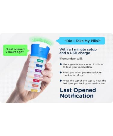 Talking Pill Cap with 7 Compartments - Smart Bluetooth Reminder USB Rechargeable Free App | International Shipping - Buy Online on GoSupps.com