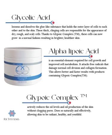 Rx Systems PF Reparative Cream 1 Anti-Aging Cream for Sensitive Skin with 5% Glycolic Acid - Buy Online on GoSupps.com