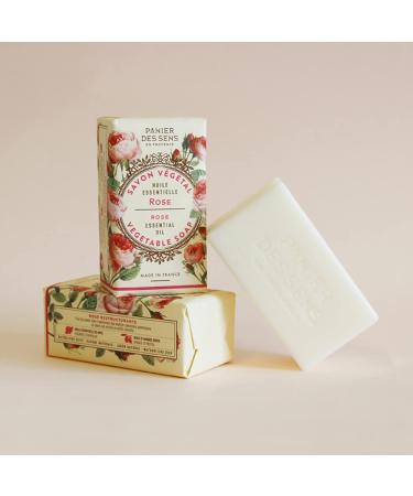 Panier des Sens Rose Bar Soap with Olive Oil - 97% Natural - Made in France - 2 Bars (5.3oz/150g) | Hydrating & Gentle Formula - Buy Online on GoSupps.com