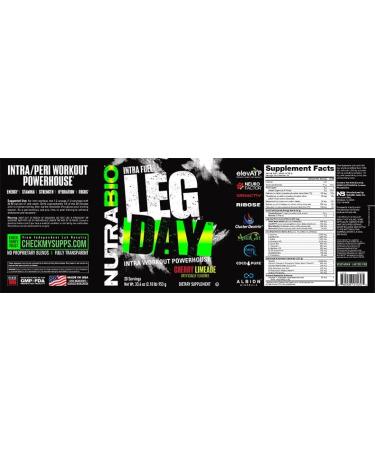 NutraBio Leg Day Intra Carb Supplement - Advanced EAA/BCAA Amino Acid Formula with Electrolytes for Recovery - Cherry Lime Flavor 20 Servings - Buy Online on GoSupps.com