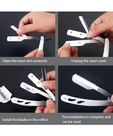 Premium Gold Stainless Steel Straight Edge Barber Shaving Razor - Compatible with Double & Single Edge Blades for Smooth Shaving - Buy Online on GoSupps.com