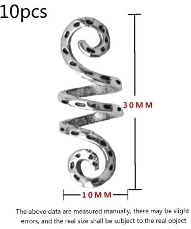 10Pcs Vintage Adjustable Viking Hair Dread Braids Dreadlock Beard Beads Cuffs Clips for Hair Rings Women Men Accessories Useful Processed - Buy Online on GoSupps.com