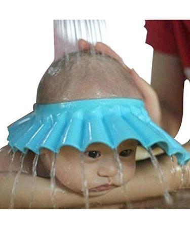 Shuiniba Baby Shower Bathing Cap Soft Shower Cap Hat Wash Hair Shield for Children Kids (Blue)