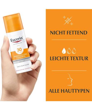 Eucerin Photoaging Control Face Sun Fluid SPF 30 - Sun Protection for Youthful Skin | Buy Online Worldwide - Buy Online on GoSupps.com