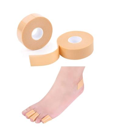 Hand Foot Care Protector Tape Roll, Elastic Wear-Resistant Heel Sticker Muti-Purposes Wrap Sport Foam Tape for Feet Toe Finger Bandages Wrist Arm Knee Anti-Slip High Heel Protection, 2 PCS