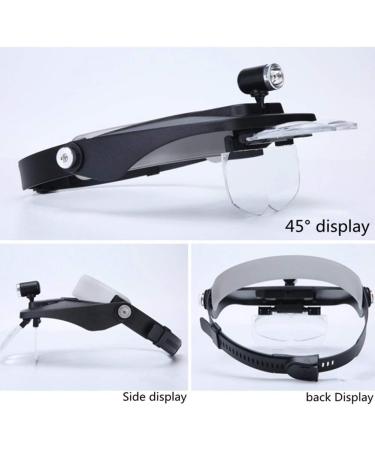 Headhand Magnifier Glasses with Lamp Old Man Reading Magnifier 1.2X 1.8X 2.5X 3.5X HD Lens Repair Circuit Board Mobile Phone Watch Identification Coin Calligraphy Stamp Tool Made in China - Buy Online on GoSupps.com