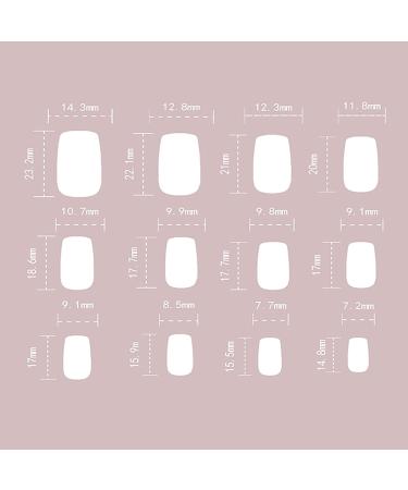 QINGGE Pink French Tip Press on Nails - Medium Squoval Acrylic Fake Nails - 24Pcs Glossy Stick on False Nails for Women - Buy Online on GoSupps.com