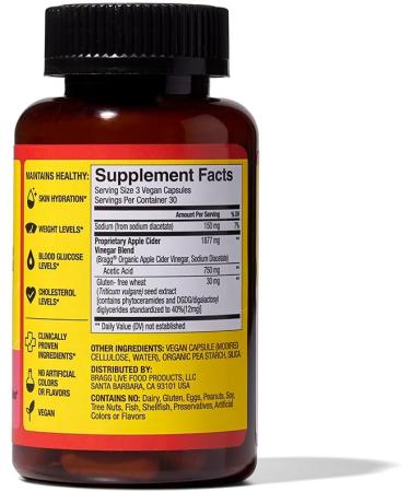 Bragg Apple Cider Vinegar Capsules (2pk) with Vitamin D and Zinc Renew Apple Cider Vinegar Capsules with Phytoceramides - Buy Online on GoSupps.com
