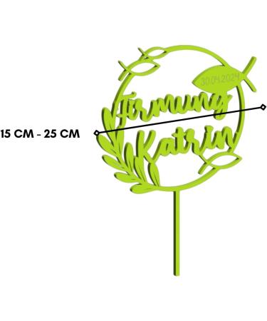 Custom Asino Cake Topper for Communion & Confirmation - Personalized Acrylic Decoration with Name & Date - Buy Online on GoSupps.com