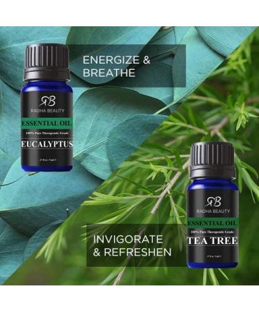 Radha Beauty Top 8 Essential Oils Gift Set - Pure Therapeutic Grade for Diffusers, Massage & Aromatherapy - Skin & Hair Care - Buy Online on GoSupps.com