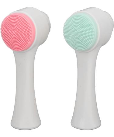 Facial Cleansing Brush Double-Sided 2 Pieces Standing Base Facial Cleansing Brush - Buy Online on GoSupps.com