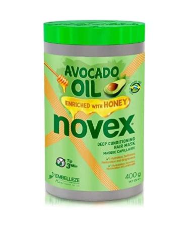 NOVEX Avocado Deep Hair Mask - Infused with 100% Avocado Oil   Enriched with Honey - Restores The Hair from Damage - Hydrates and Moisturizes the Hair (400gm/14.1oz)