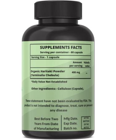 Haritaki Capsules Pack of 2 (60 Each) | 100% Herbal Supplement | Supports Digestive Wellness & Regularity | No Preservatives or Artificial Fillers | Serving Size: 2 120 Count (Pack of 1) - Buy Online on GoSupps.com