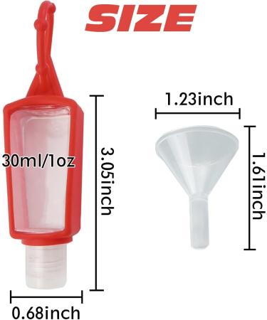 20PCS GXXMEI 30ml/1oz Travel Bottles Keychain Squeeze Clear Containers - 10 Bottles with Silicone Sleeve and 10 Funnels - Buy Online on GoSupps.com