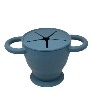 BraveJusticeKidsCo Collapsible Silicone Snack Cup | Blue Steel Snack Catcher for Toddler and Baby | Snack Attack II - Buy Online on GoSupps.com