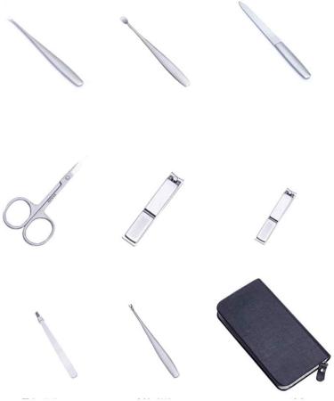 Nail kit Manicure Set Black Rectangle Manicure Set Household Stainless Steel Ear Pick Nail Manicure Tool Travel Carrying Bag (8-Piece Set) Nail Clippers - Buy Online on GoSupps.com