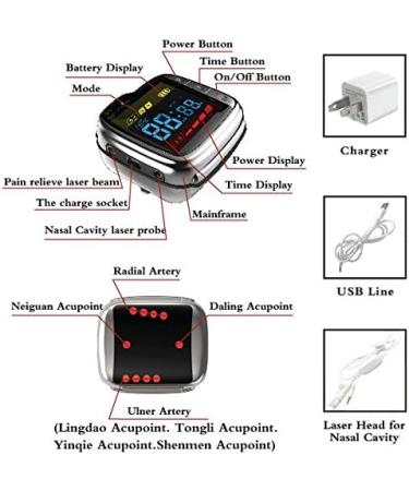 Therapeutic Laser Wrist Watch Blood Pressure and Intranasal Irradiation - Buy Online on GoSupps.com