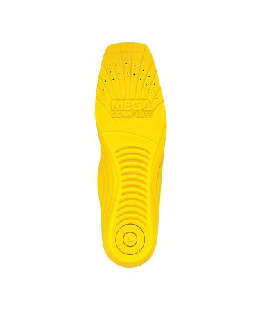 MEGAComfort Inc. Puncture Resistant Insoles  Powered by Steel-Flex Innovation  Formed Carbon Steel Plate with Memory Foam  Men's Size 10-11 Women's Size 12-13  Yellow MCPRM1011/W1213 Men's Size 10-11/Women's Size 12-13