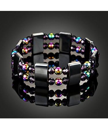 Dual Layers Magnetic Hematite Bracelet Health Care Bangle Wrap Multicolors Unisex Bracelet 55mm Diameter for Men Women - Buy Online on GoSupps.com