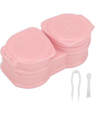HURRISE Pink Contact Lens Case - Portable Dustproof Travel Kit with Tweezer for Lenses - Ideal for International Shipping - Buy Online on GoSupps.com