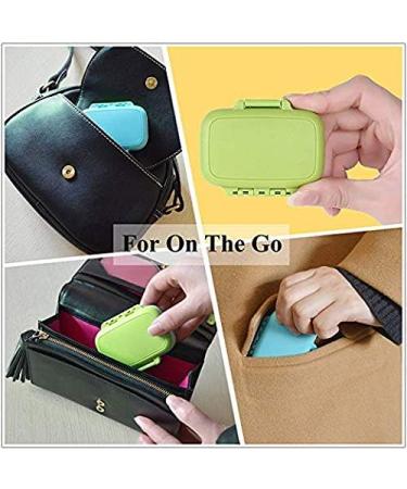 Small Pill Box Supplement Case - Travel Medication Organizer with 3 Compartments | Daily Vitamin Carry Case (Pink White Blue Green) - Perfect for Pocket or Purse - Buy Online on GoSupps.com