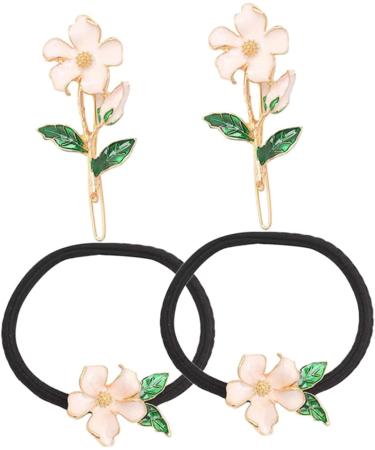 Beavorty 2 Sets hairpin girls hair band girls hair tie hair ties for girls gold hair clips for women floral hair barretes flower hair bands alloy women's side clip pear blossom - Buy Online on GoSupps.com