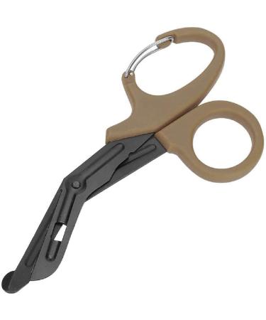 INSGB - Titanium Bandage Shears Scissors EMT and Medical Scissors Stealth Black Coated for Nurses Students Emergency Room Paramedics - Perfect Nurse Scissors for First Aid Tough Cuts (Brown 19cm) Large 7.5 Inches Brown