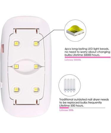 Yolistar UV LED Nail Lamp | Portable 6W Nail Dryer with 2 Timers | Semi-Permanent Gel Polish Dryer | Mini Professional Nail Lamp - Buy Online on GoSupps.com