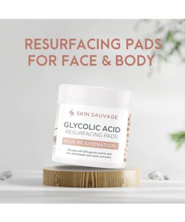 Glycolic Acid Resurfacing Pads for Face & Body - Smooth Skin Reduce Wrinkles Radiant Complexion | Shop Now - Buy Online on GoSupps.com