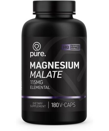 Pure Magnesium Malate 180 vegan caps 115mg malate minerals - Buy Online on GoSupps.com
