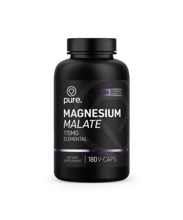 Pure Magnesium Malate 180 vegan caps 115mg malate minerals